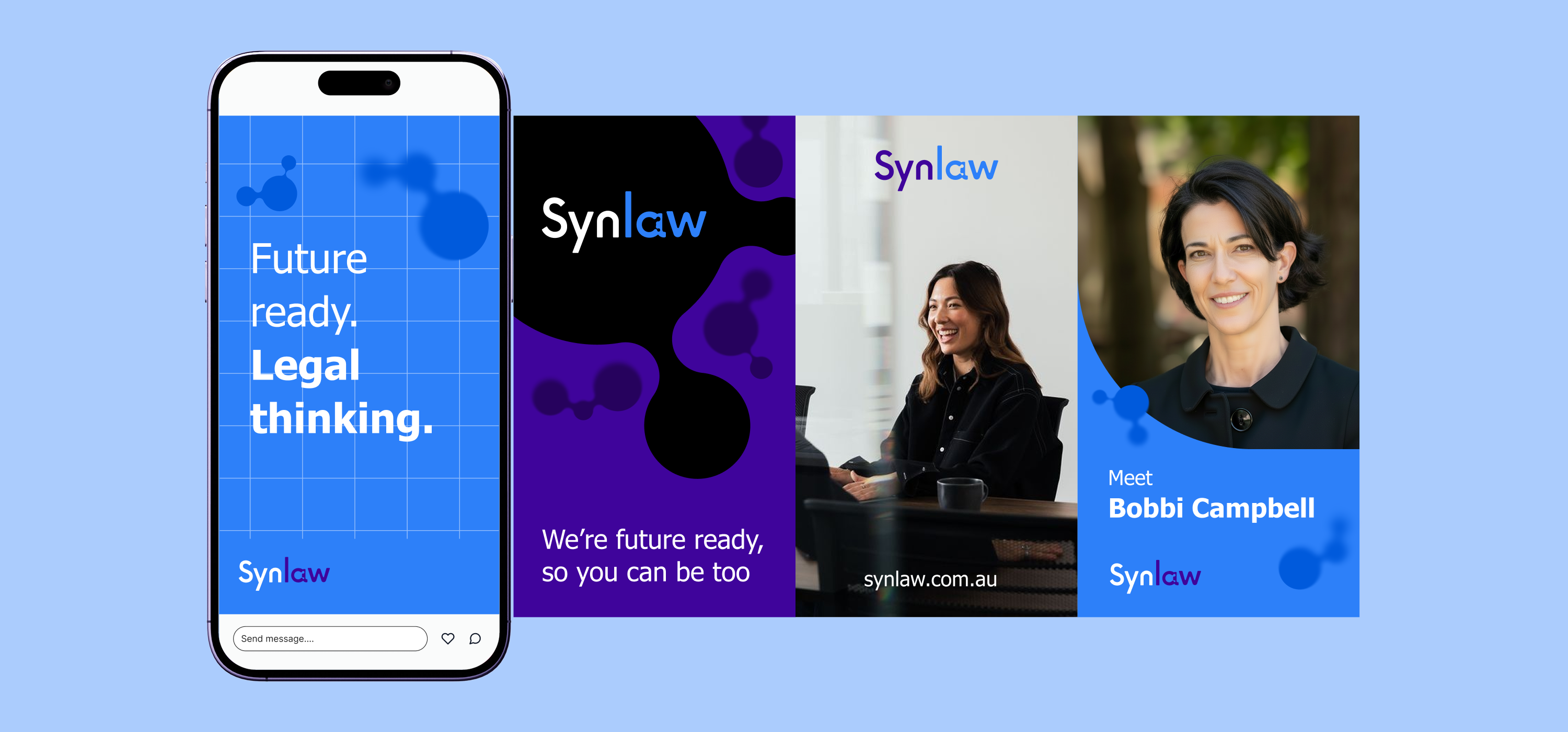 The Synlaw website homepage shown on a mobile phone
